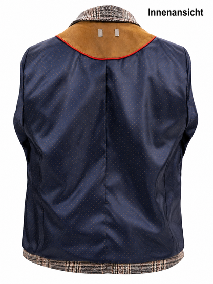 Damen Blazer Sakko Glencheck Karo Wolle Ellbogenpatches Business versch. Gr.
