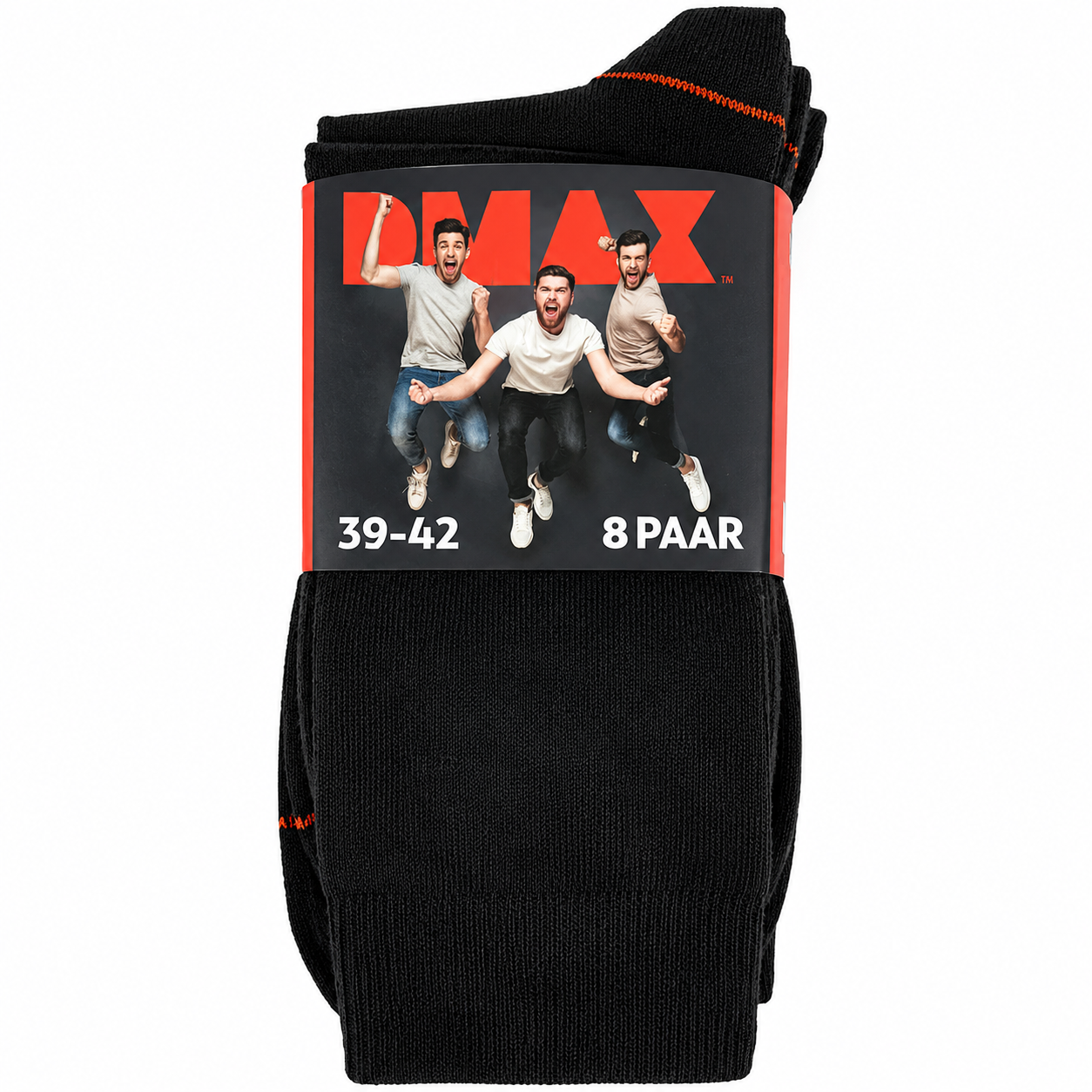 DMAX 8 Paar Herren Socken Gr. 39-42 Schwarz Arbeitssocken Für echte Kerle