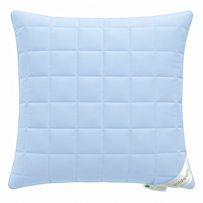 GOLDWOLKE Kissen 80x80 cm Himmelblau Kühlkissen Airmesh Extra Volumen Allergiker