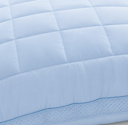 GOLDWOLKE Kissen 80x80 cm Himmelblau Kühlkissen Airmesh Extra Volumen Allergiker