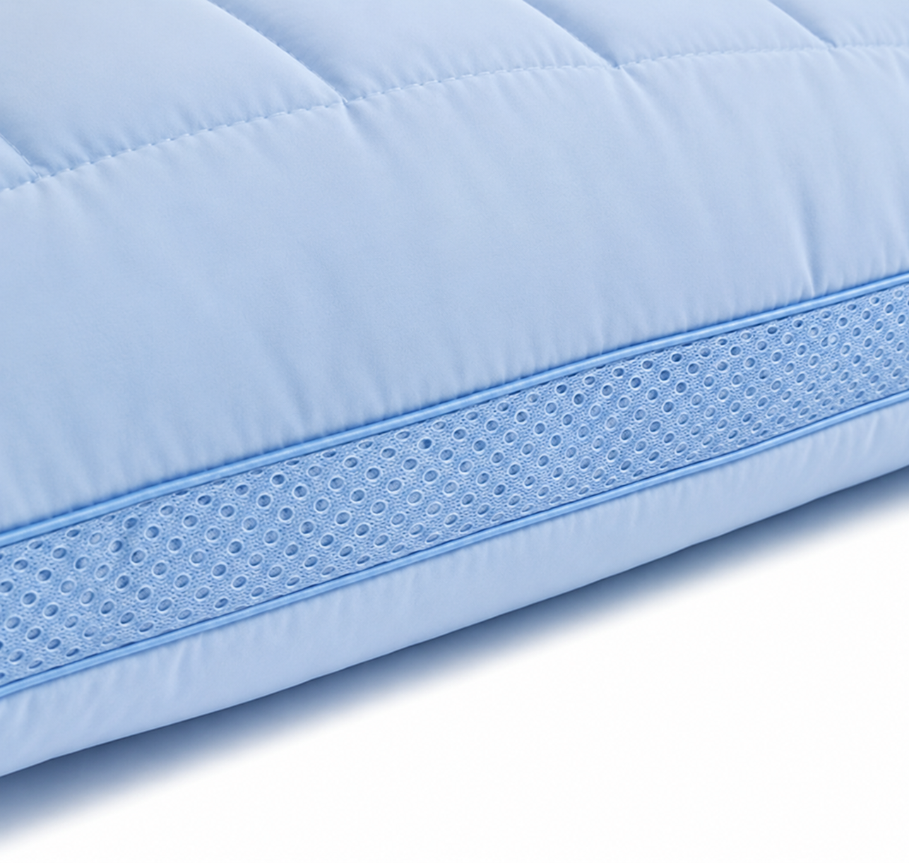 GOLDWOLKE Kissen 80x80 cm Himmelblau Kühlkissen Airmesh Extra Volumen Allergiker
