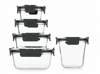 LocknLock 5 Frischhaltedosen Borosilikatglas Tritan Deckel 3,9L B-Ware