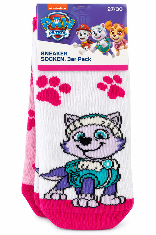 PAW Patrol Sneaker Socken Mädchen 3er Pack Gr. 27/30 Everest Kindersocken