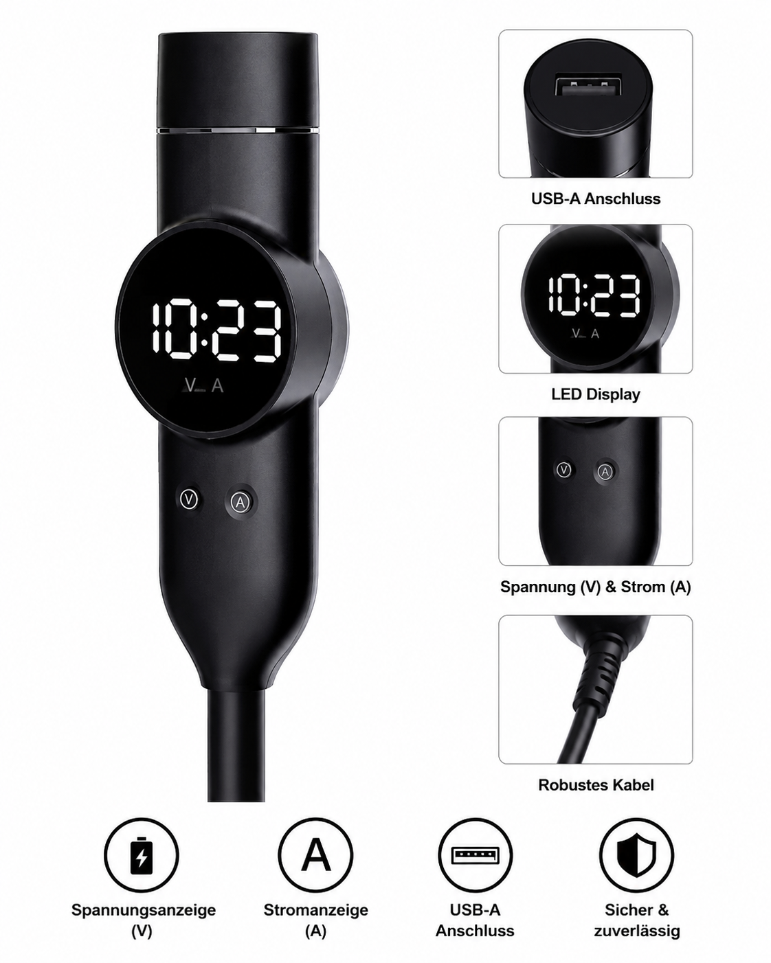 LED-Stehleuchte mit Uhr-Display 3 Lichtfarben stufenlos dimmbar inkl. Fernbedienung