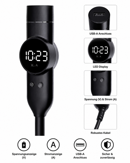 LED-Stehleuchte mit Uhr-Display 3 Lichtfarben stufenlos dimmbar inkl. Fernbedienung