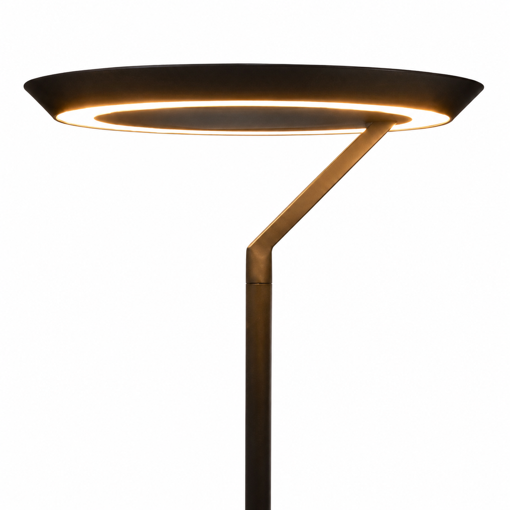 LED Stehleuchte Deckenfluter 2 Lichtpanele stufenlos dimmbar Ø 26cm x 176cm