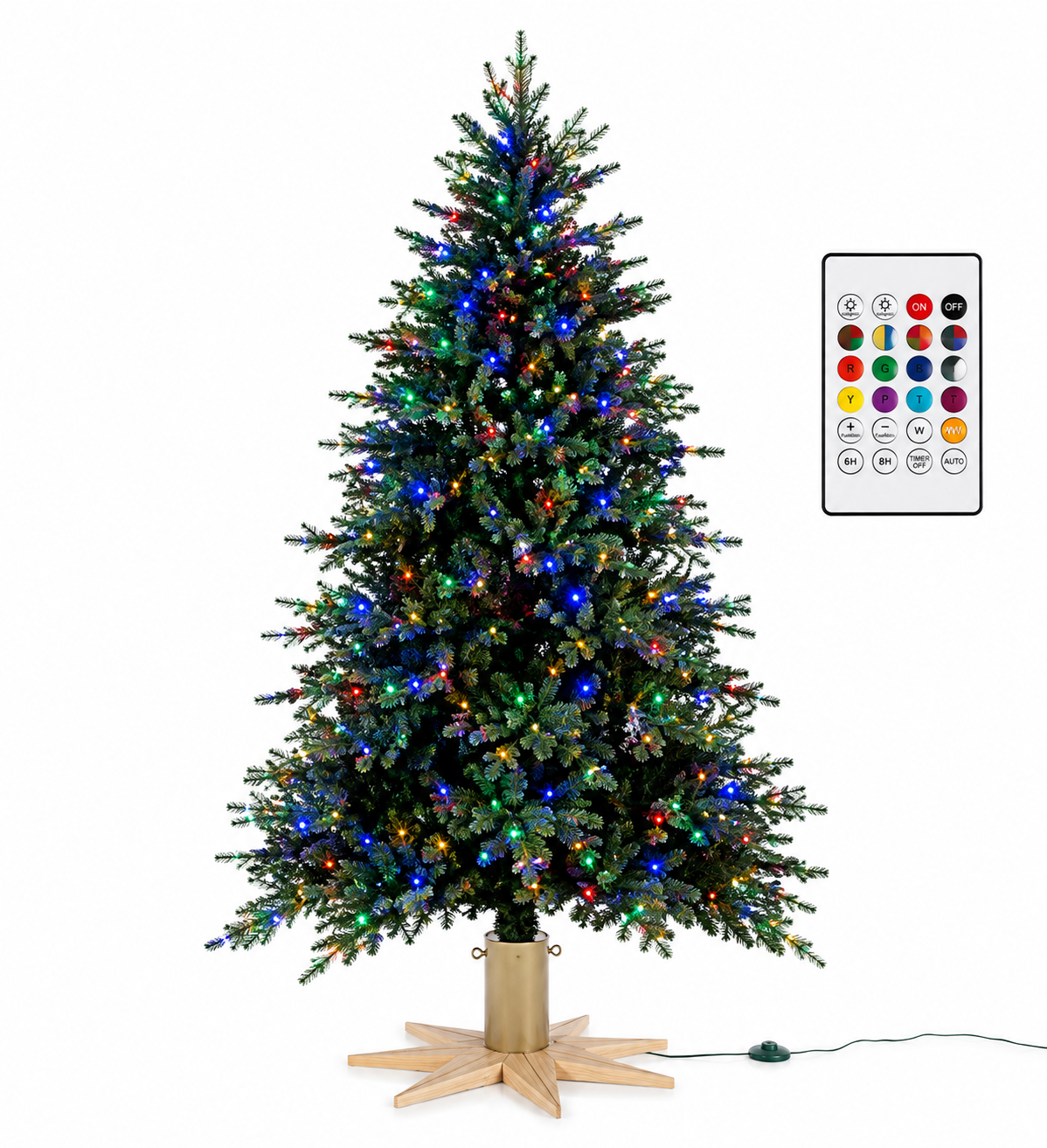 LED Weihnachtsbaum 100 cm Nordmanntanne Christbaum Fernbedienung Timer LUMIDA
