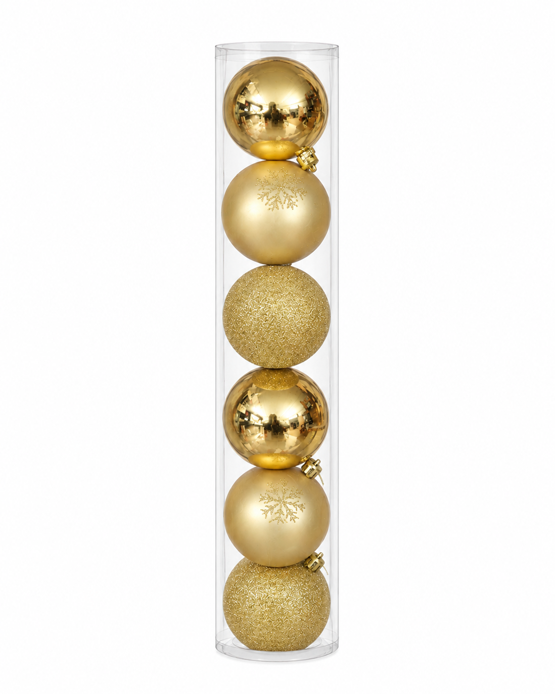 HEITMANN DECO Weihnachtskugeln Gold mit Glitzer Schneeflocke Christbaumschmuck