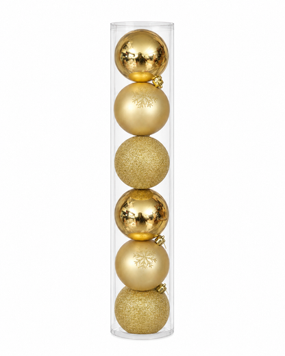 HEITMANN DECO Weihnachtskugeln Gold mit Glitzer Schneeflocke Christbaumschmuck