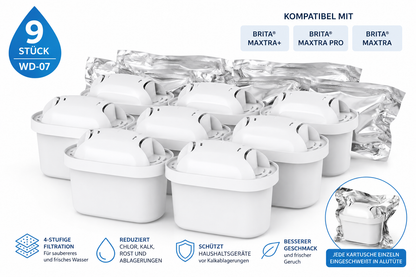 Waterdrop WD-07 Wasserfilter 3, 6, 9, 12 Stück kompatibel Brita Maxtra+ Maxtra Pro