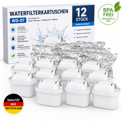 Waterdrop WD-07 Wasserfilter 3, 6, 9, 12 Stück kompatibel Brita Maxtra+ Maxtra Pro