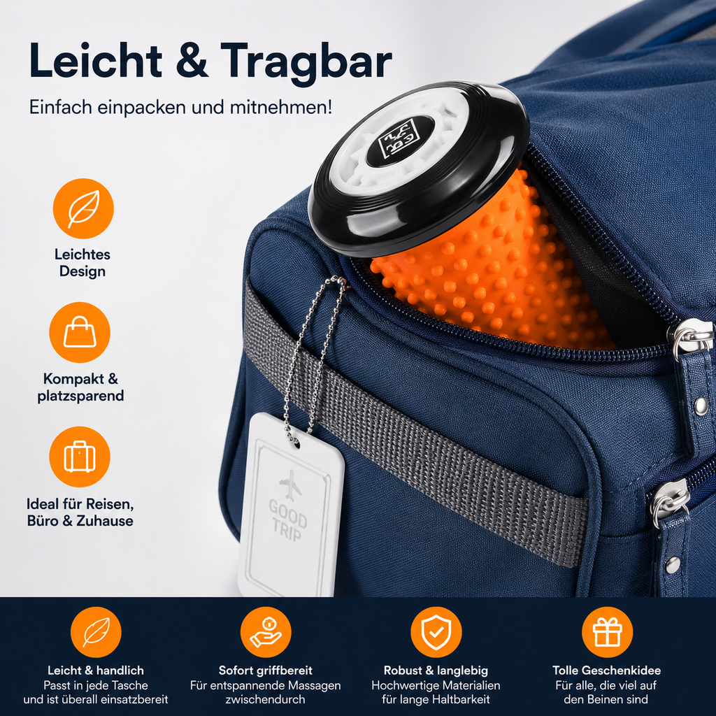 H&S Fußmassage Roller Faszienrolle Igelball Fußmassagegerät Massage Orange