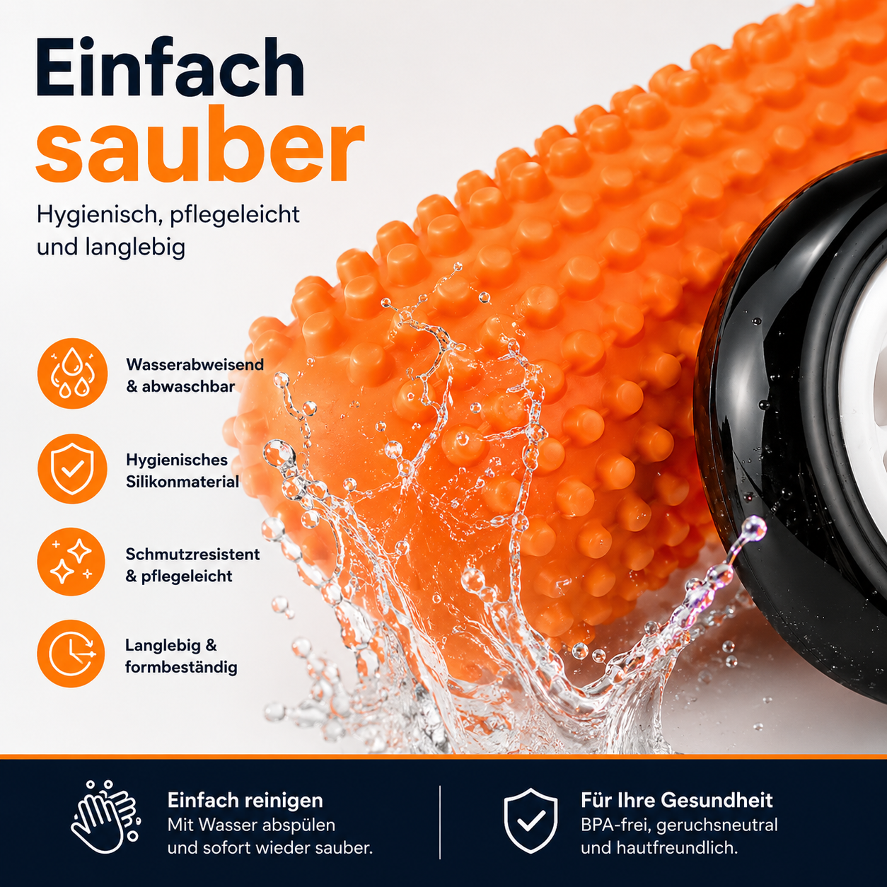 H&S Fußmassage Roller Faszienrolle Igelball Fußmassagegerät Massage Orange