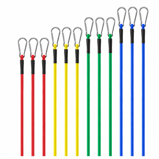 Navaris 12x Spanngurte mit Karabiner 45-121cm Spanngummi Set Fahrrad Auto Gepäck