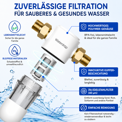 Waterdrop WD-PF01 Sedimentfilter Vorfilter Wasserfilter 40µm 1 Zoll 3/4 Zoll
