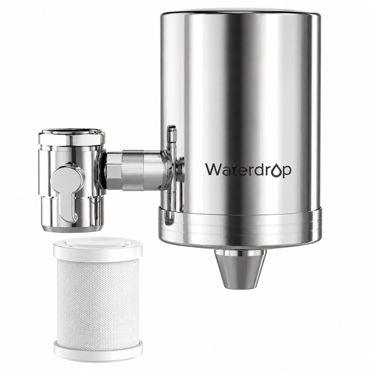 Waterdrop WD-FC-06 Wasserhahnfilter Edelstahl Aktivkohle Wasserfilter 1200L 360°