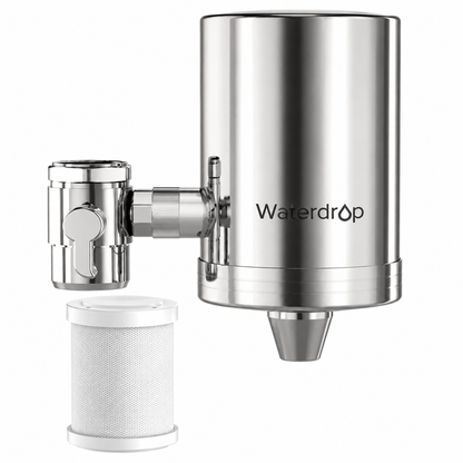 Waterdrop WD-FC-06 Wasserhahnfilter Edelstahl Aktivkohle Wasserfilter 1200L 360°