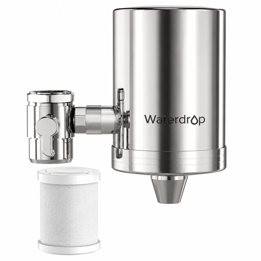 Waterdrop WD-FC-06 Wasserhahnfilter Edelstahl Aktivkohle Wasserfilter 1200L 360°