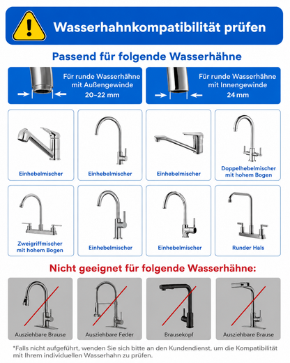 Waterdrop WD-FC-06 Wasserhahnfilter Edelstahl Aktivkohle Wasserfilter 1200L 360°