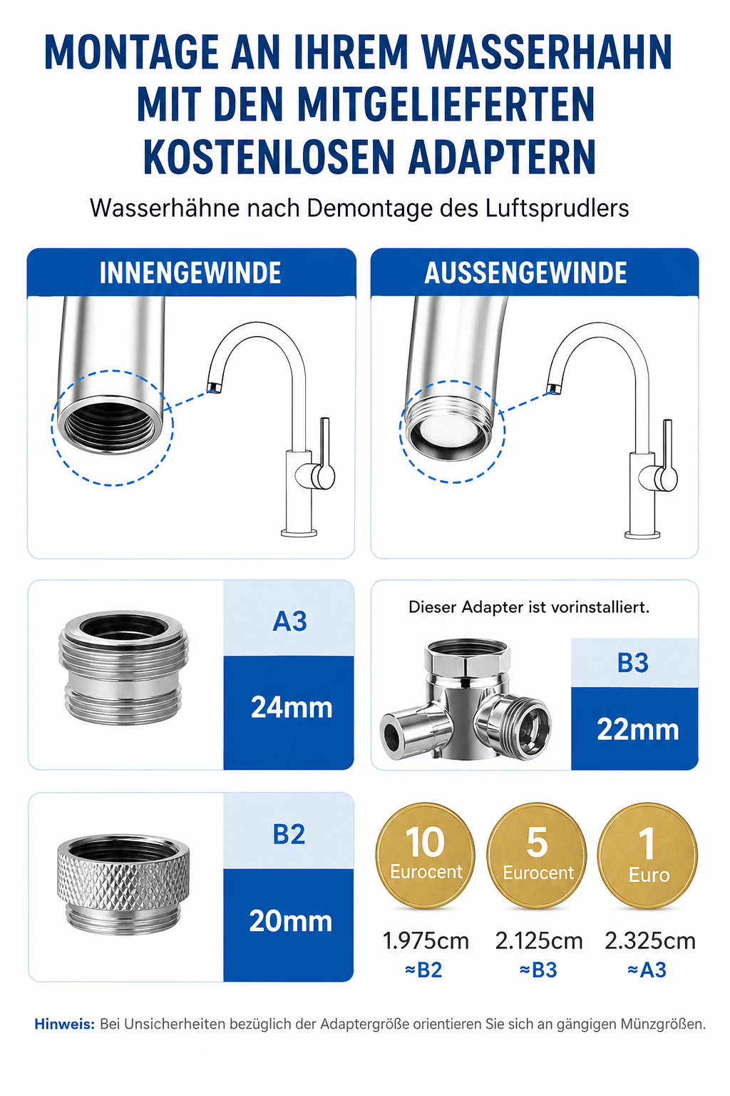 Waterdrop WD-FC-06 Wasserhahnfilter Edelstahl Aktivkohle Wasserfilter 1200L 360°