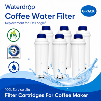Waterdrop WD-C11 6x Wasserfilter kompatibel mit De'Longhi DLS C002 SER3017