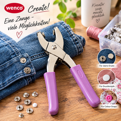 Wenco Create Multizange Druckknopfzange Ösenzange Jeans Druckknöpfe 101219