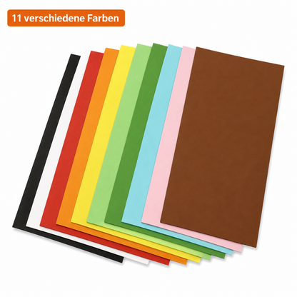 TRITART Fotokarton A5 300g/m² 110 Blatt 11 Farben Bastelpapier Tonkarton