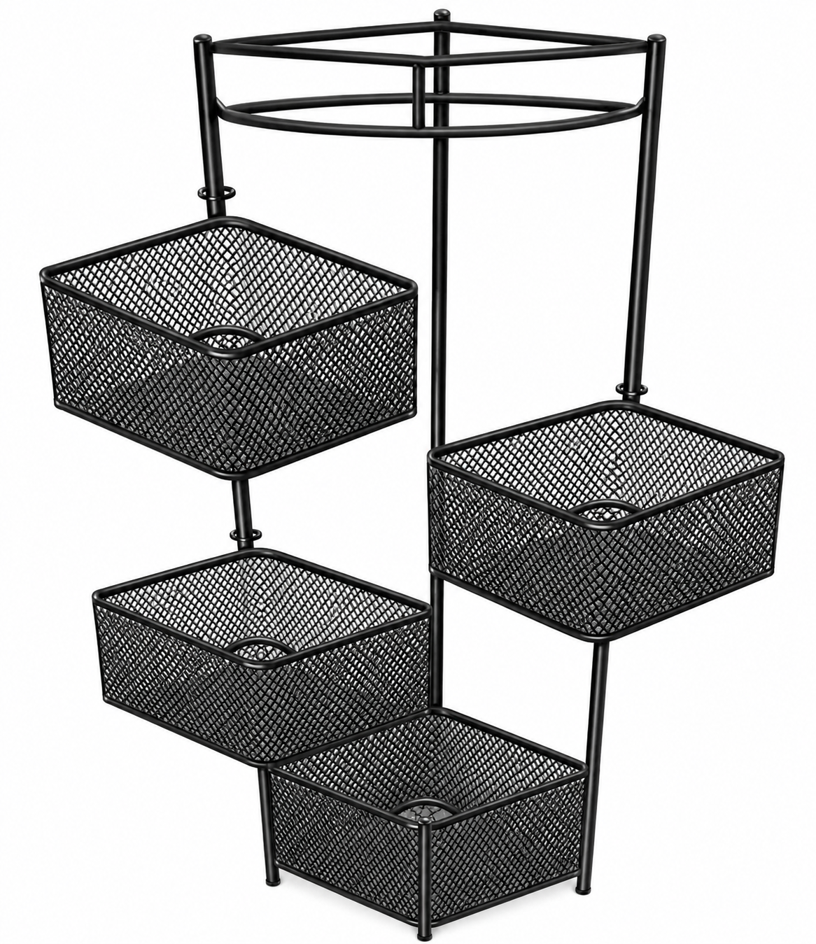 Bellevous 4-stufiges Drehregal – 360° Storage Rack platzsparend Schwarz