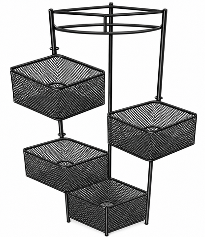 Bellevous 4-stufiges Drehregal – 360° Storage Rack platzsparend Schwarz