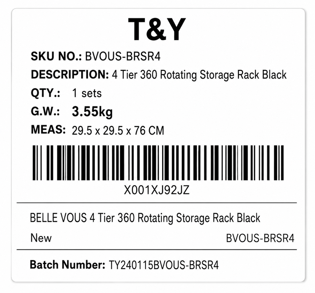 Bellevous 4-stufiges Drehregal – 360° Storage Rack platzsparend Schwarz