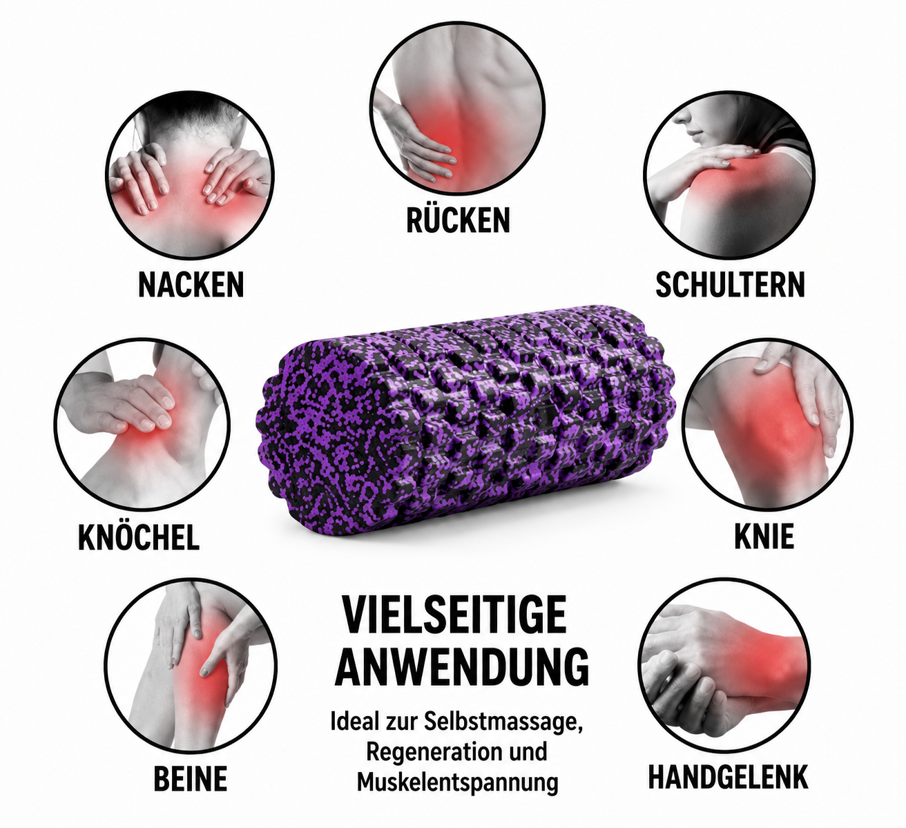 EVEREST FITNESS Faszienrolle 3D Foam Roller Massage Yoga Rücken Wirbelsäule