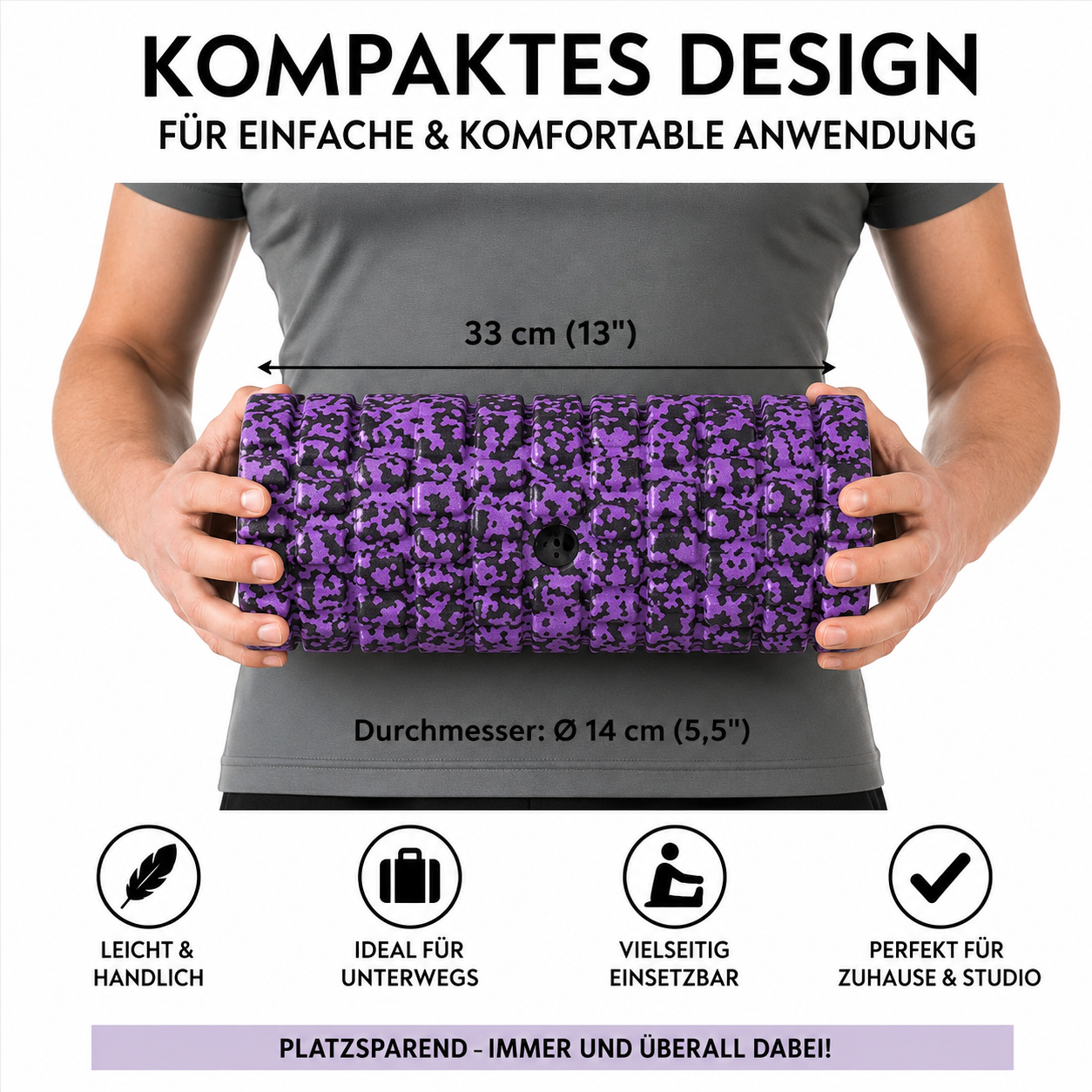 EVEREST FITNESS Faszienrolle 3D Foam Roller Massage Yoga Rücken Wirbelsäule