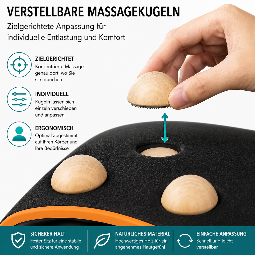 Navaris Rückenstrecker Nackenstrecker aus Holz - Rückendehner Stretcher für Rücken Wirbelsäule Nacken - Rückentrainer inkl. Gebrauchsanweisung