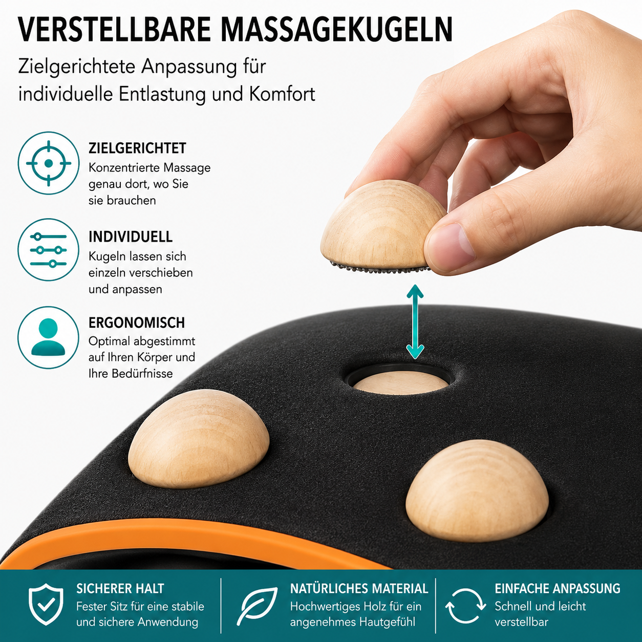 Navaris Rückenstrecker Nackenstrecker aus Holz - Rückendehner Stretcher für Rücken Wirbelsäule Nacken - Rückentrainer inkl. Gebrauchsanweisung