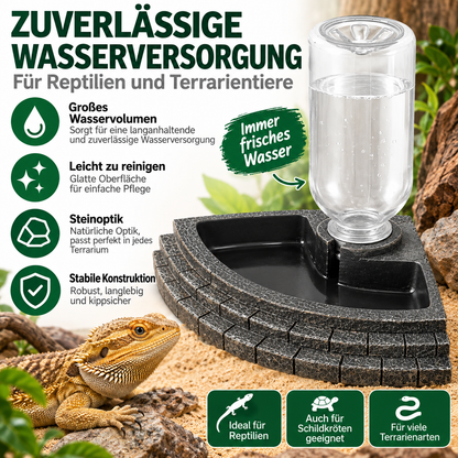 Navaris Reptilien Wasserspender 400ml Terrarium Trinkstelle Wassernapf Harz