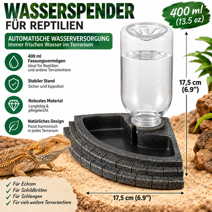 Navaris Reptilien Wasserspender 400ml Terrarium Trinkstelle Wassernapf Harz
