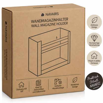 Navaris Zeitungshalter Wand Zeitschriftenhalter Magazinhalter Metall Ablage 30cm
