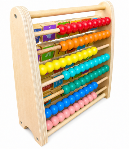 Navaris Lernspielzeug Zahlen Farben - Rechenschieber und Alphabet Abakus für Kinder ab 1 Jahr - Bunte Rechenhilfe und Lernen von Buchstaben -
