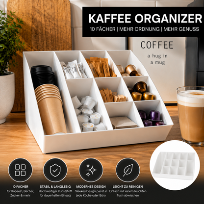 Navaris Kaffee Organizer 10 Fächer Creme Kapselhalter Coffee Station Küche