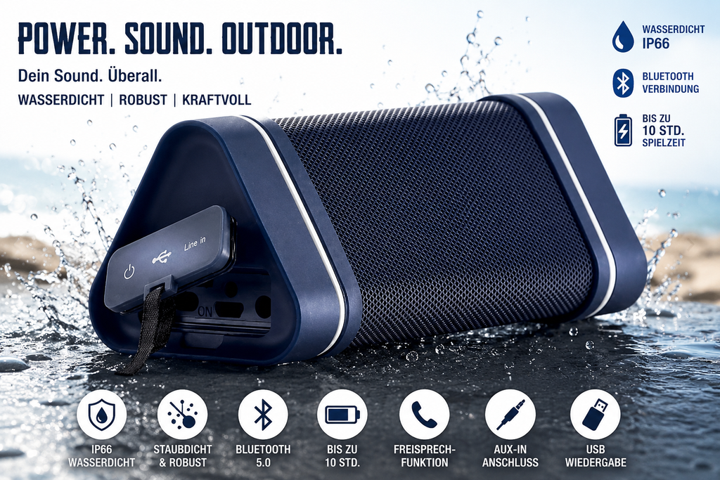 Hercules WAE Outdoor 04Plus Bluetooth Lautsprecher IP66 Outdoor Speaker