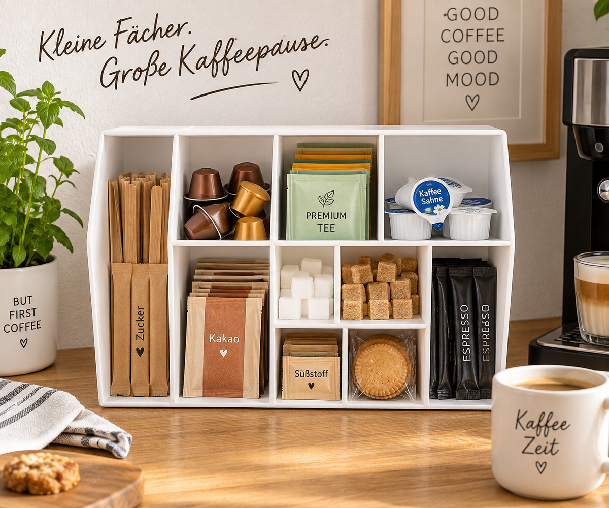Navaris Kaffee Organizer 10 Fächer Creme Kapselhalter Coffee Station Küche
