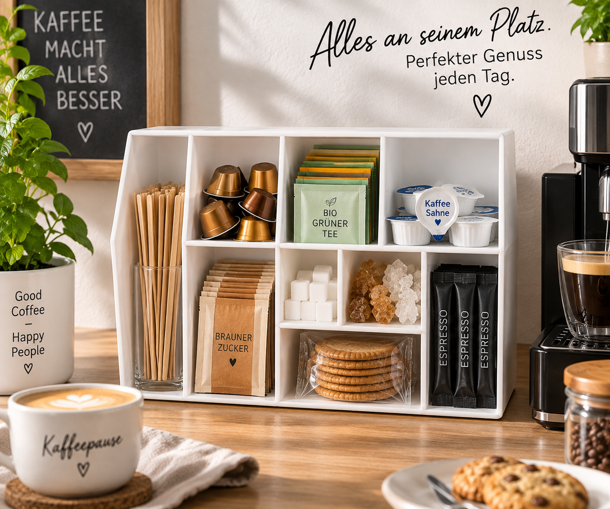 Navaris Kaffee Organizer 10 Fächer Creme Kapselhalter Coffee Station Küche