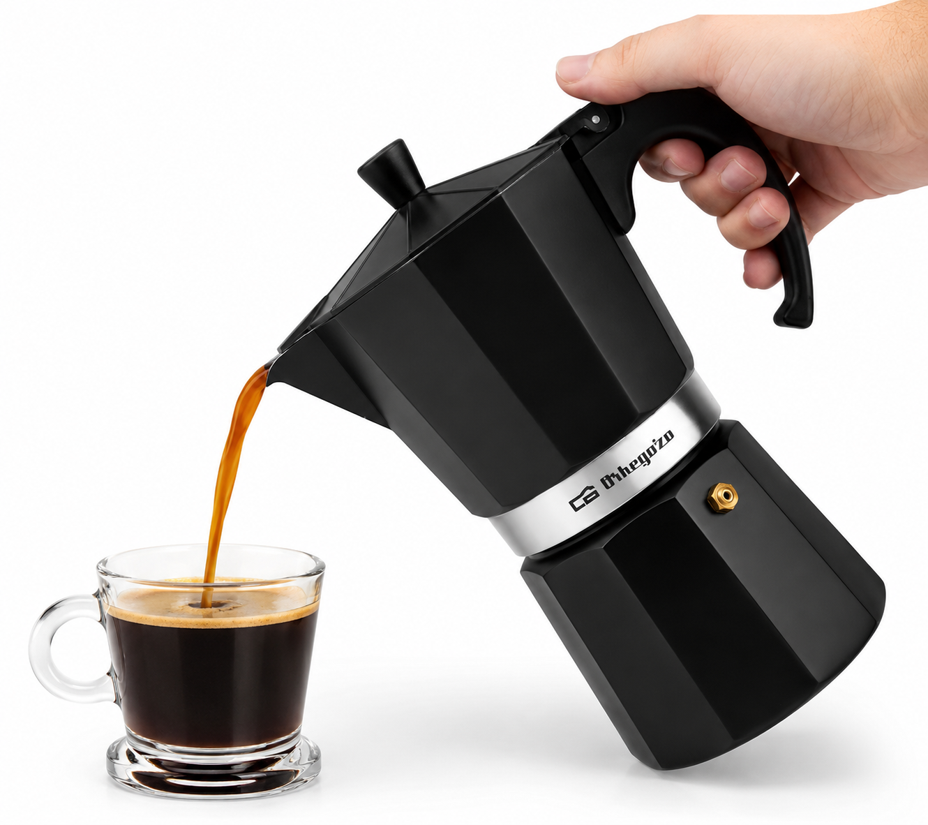 Orbegozo KFN 910 Espressokocher 9 Tassen Aluminium Mokkakanne Espresso Schwarz
