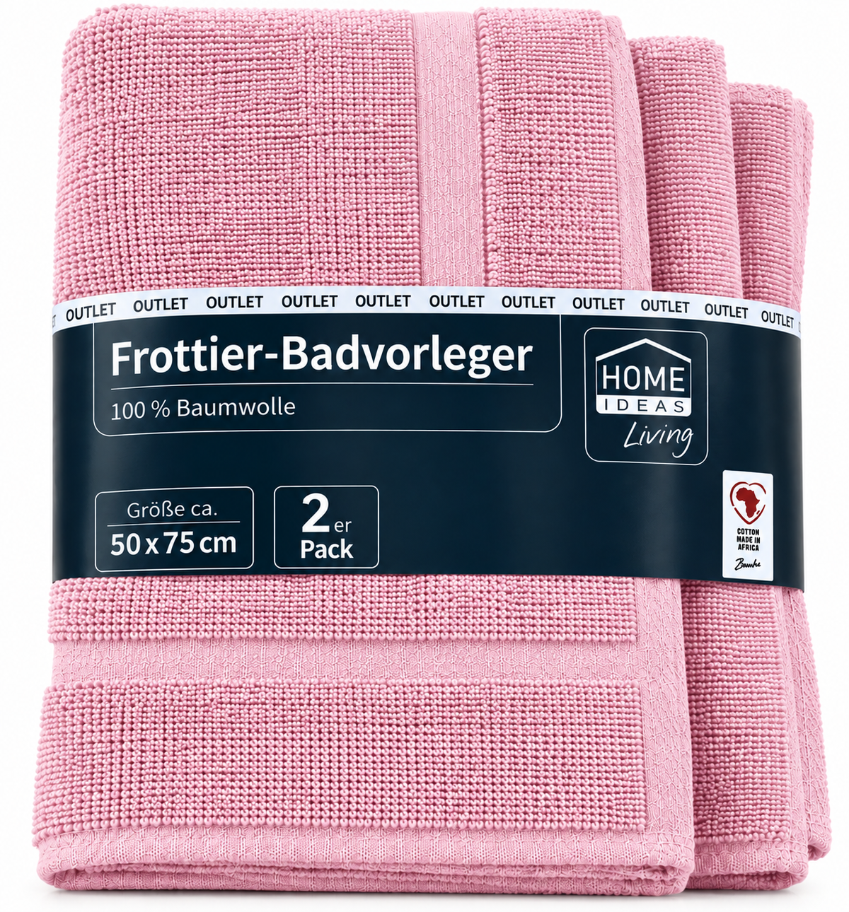 HOME IDEAS Badvorleger 2er Set 50x75 cm Baumwolle Badematte Badteppich