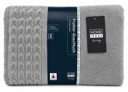 HOME IDEAS living 2er Set Duschtücher 70x130 cm 100% Baumwolle Frottier