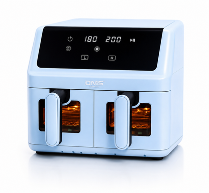 DMS Heißluftfritteuse 9L Dual Zone Doppelkammer 2000W Air Fryer Touch