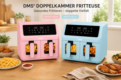 DMS Heißluftfritteuse 9L Dual Zone Doppelkammer 2000W Air Fryer Touch