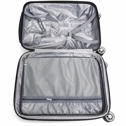 DMS® 3tlg Hartschalenkoffer Reisekoffer Schloss ABS-Hartschale Silber