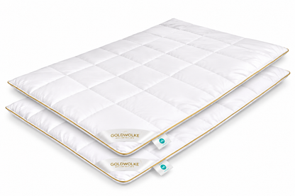 GOLDWOLKE Sommerdecke 2er Set extra leicht HeiQ Smart TopCool Körperzonensteppung