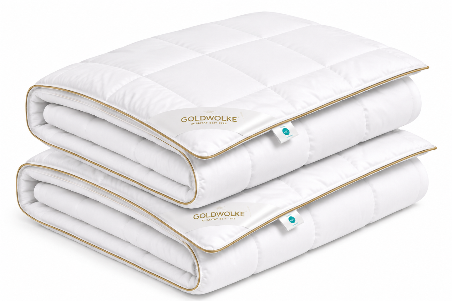 GOLDWOLKE Sommerdecke 2er Set extra leicht HeiQ Smart TopCool Körperzonensteppung